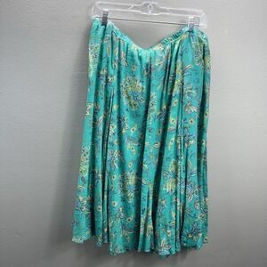 Zac & Rachel Floral Print Midi Skirt Size XL